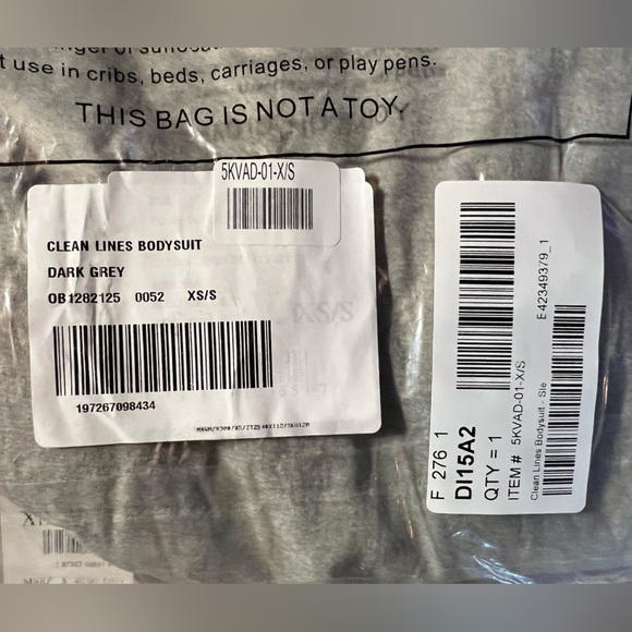 Free People Intimately Clean Lines Bodysuit Dark Grey Size XS/S $48 Retail NWT - Picture 5 of 5